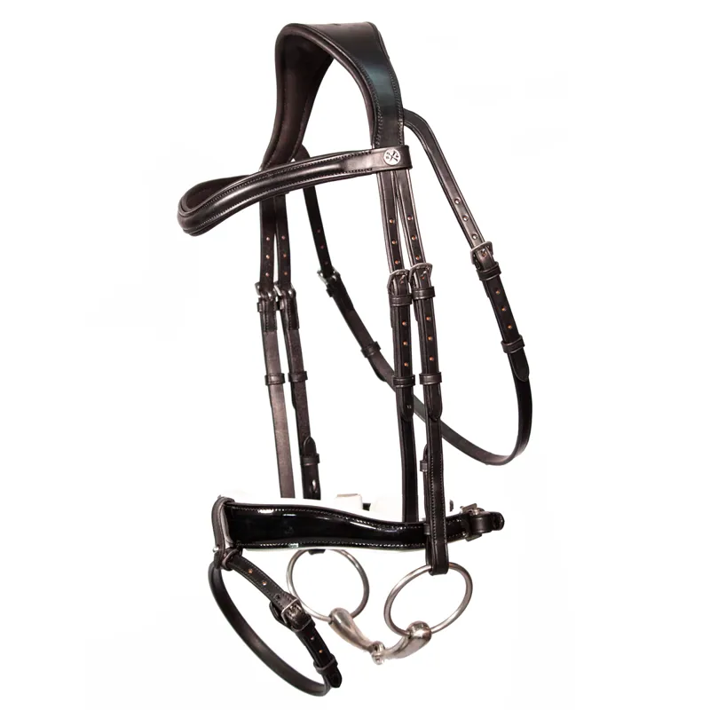 Henry James Patent Dressage Bridle With White Padding - Black